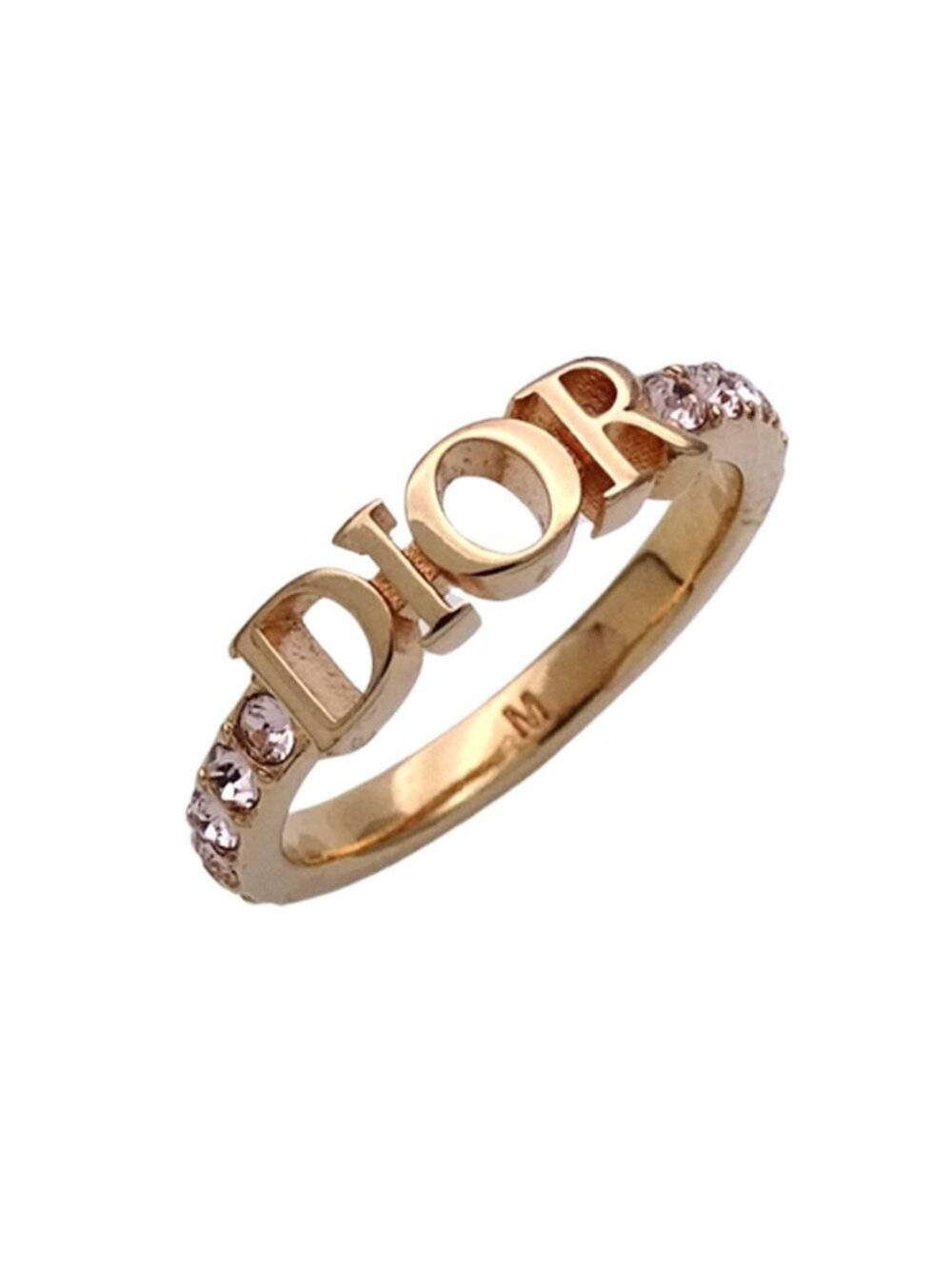 Dior Ring Metal Crystal Evolution Pink Gold M Logo